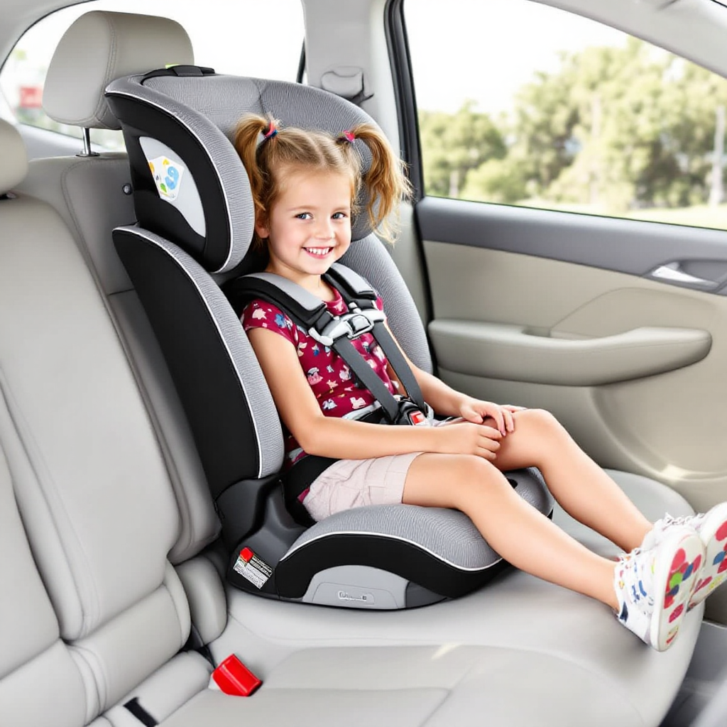 High-back booster car seat for children 4–12 years