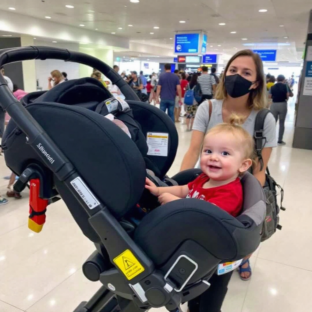 Bali airport pickup car with baby seat