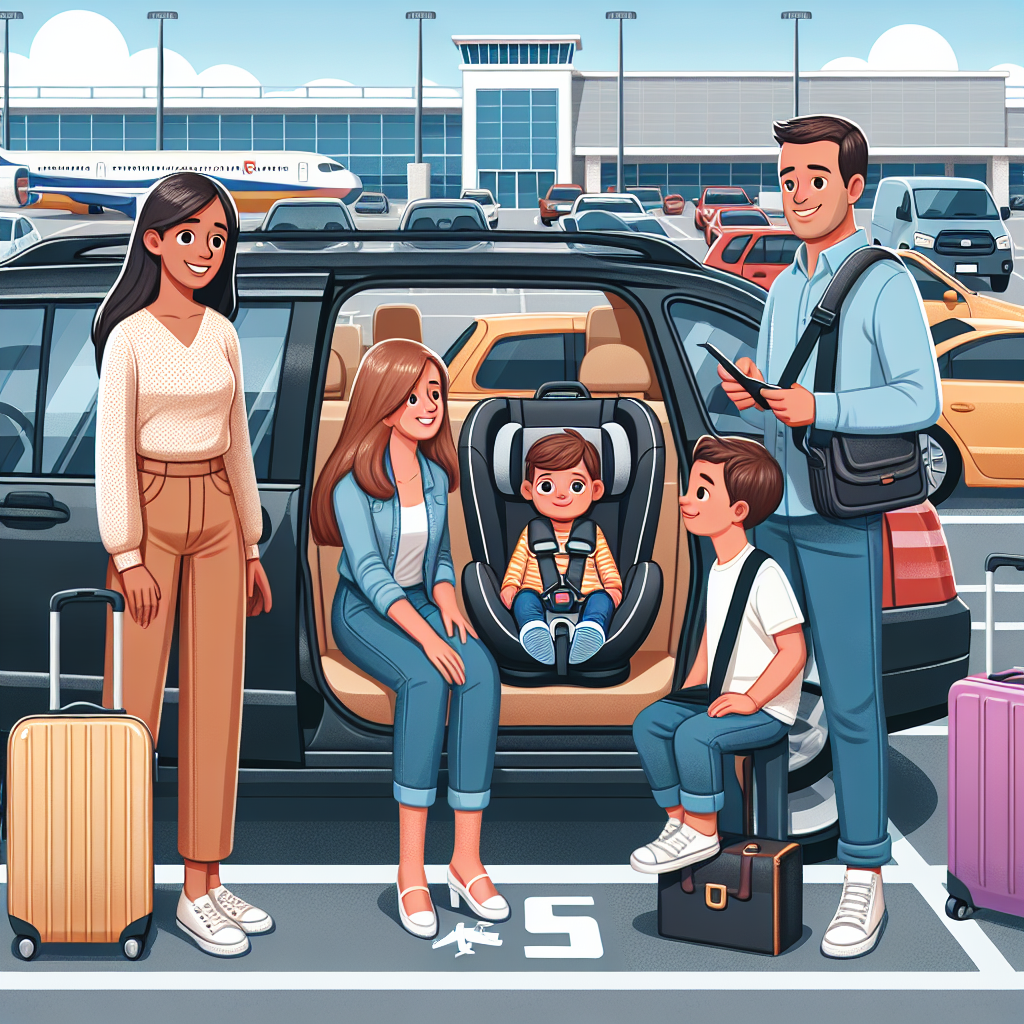 Infant, toddler, and booster seat options for airport pickup