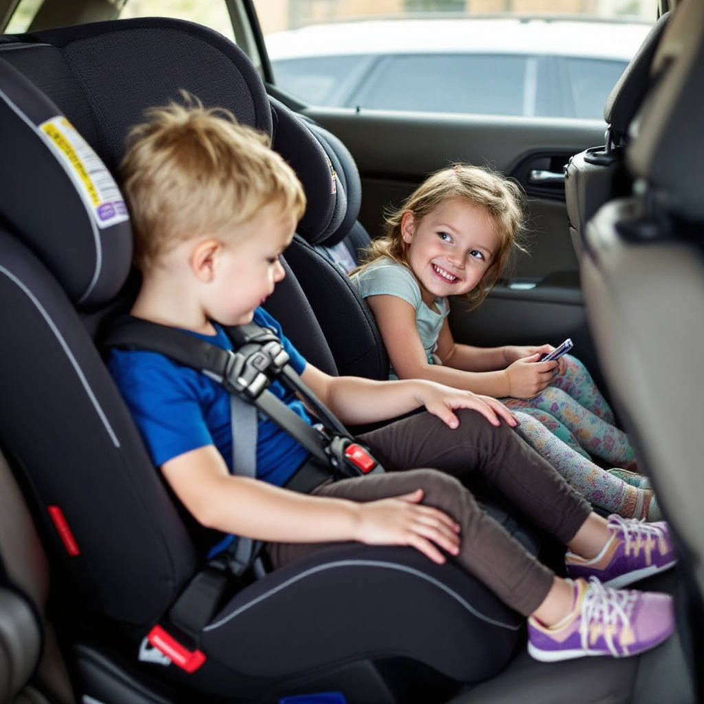 Large family airport transfer with multiple child seats